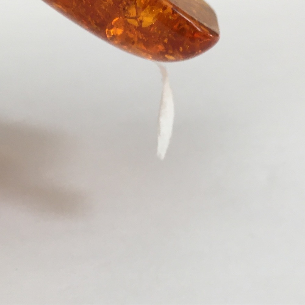 Man made honey amber gold plated sterling silver pendant - Picture 9 of 9